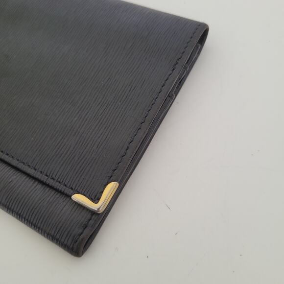 Nina Ricci Envelope Card Bill Holder Black Wallet Long Leather Vintage Italian - Picture 10 of 11